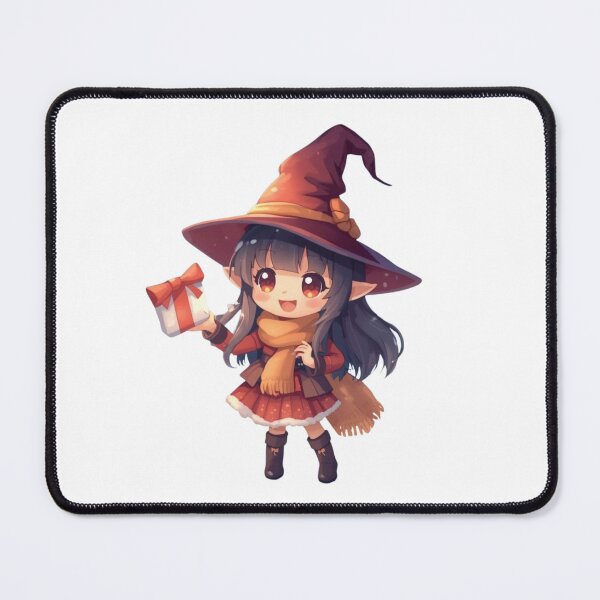 Item preview, Chibi Christmas Witch with Gift – Cute Xmas Witch designed and sold by Dream Magic Co.
