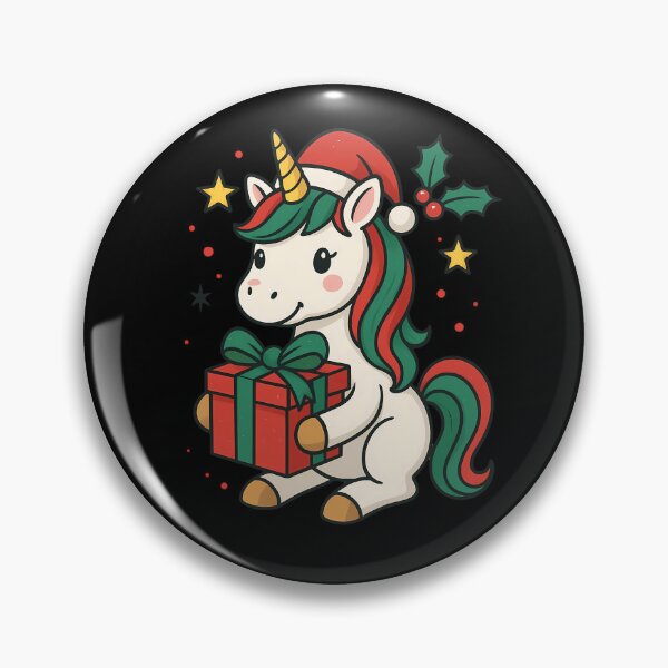 Item preview, Cute Christmas Unicorn with Gift designed and sold by DreamiCanvas.