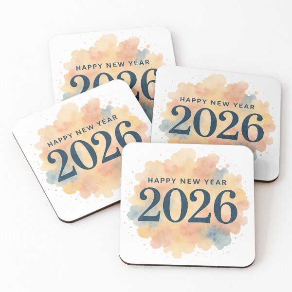 Item preview, Happy New Year 2026 Cloud – Pastel Watercolor Celebration designed and sold by PunchDrop.