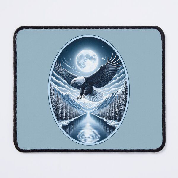 Item preview, Bald Eagle Over Snowy Alaskan Winter Scenery designed and sold by AlchemyColor.