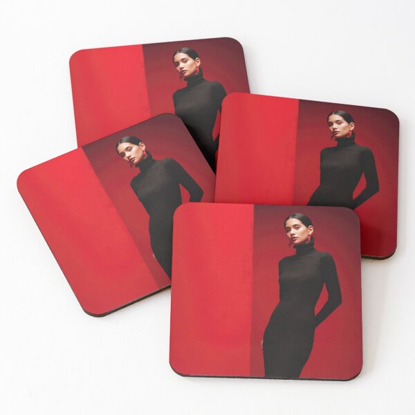 Item preview, Model in black dress, red bg designed and sold by anytka.