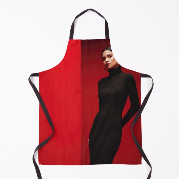 Item preview, Model in black dress, red bg designed and sold by anytka.