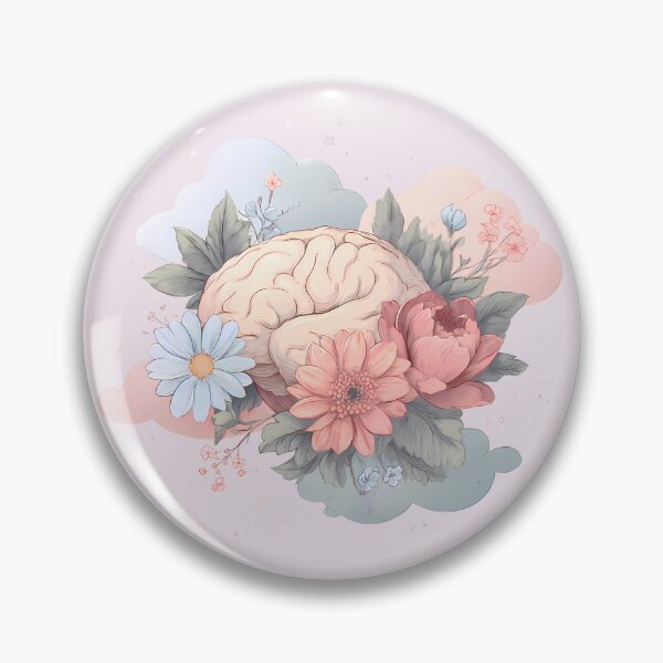 Item preview, Blooming Mind — Floral Brain Illustration | Soft Pastel Aesthetic Wellness Art designed and sold by PureBrain.