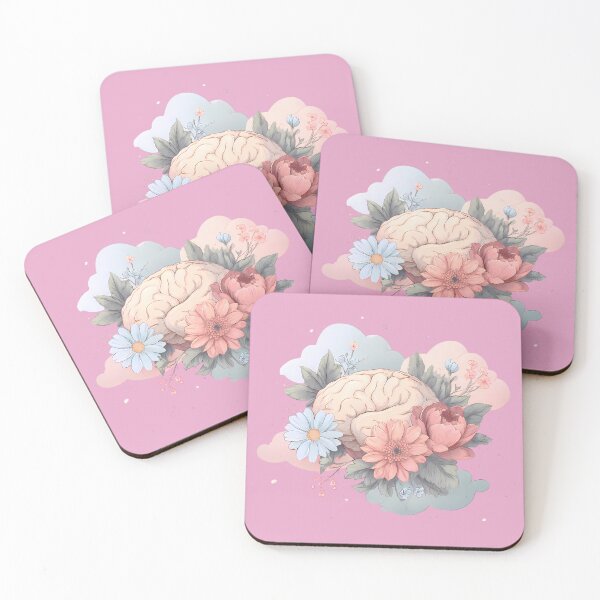 Item preview, Blooming Mind — Floral Brain Illustration | Soft Pastel Aesthetic Wellness Art designed and sold by PureBrain.