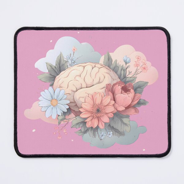 Item preview, Blooming Mind — Floral Brain Illustration | Soft Pastel Aesthetic Wellness Art designed and sold by PureBrain.