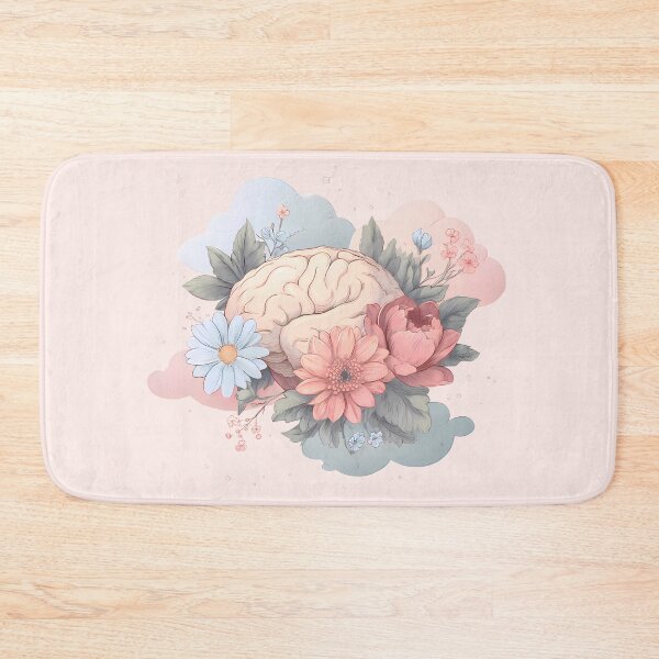 Item preview, Blooming Mind — Floral Brain Illustration | Soft Pastel Aesthetic Wellness Art designed and sold by PureBrain.
