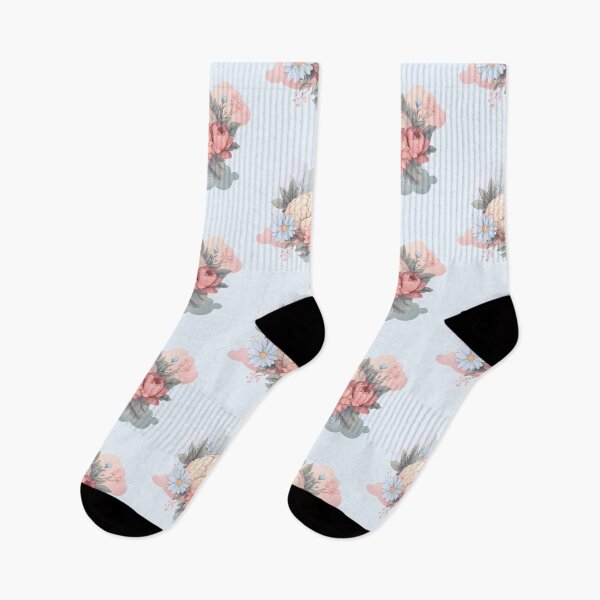 Item preview, Blooming Mind — Floral Brain Illustration | Soft Pastel Aesthetic Wellness Art designed and sold by PureBrain.