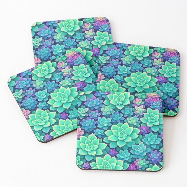 Item preview, Succulent Pattern - Pastel Green & Purple Botanical Art designed and sold by Myra365Art.