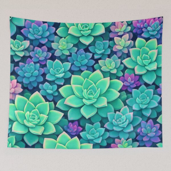 Item preview, Succulent Pattern - Pastel Green & Purple Botanical Art designed and sold by Myra365Art.