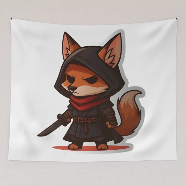 Item preview, Dangerous samurai fox ready for action designed and sold by Adriiian Shop.