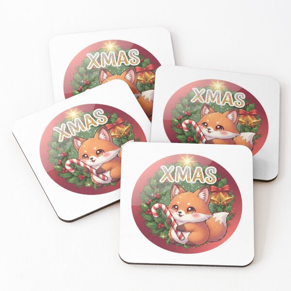 Item preview, Xmas Chibi Fox Candy Emblem – Sweet Festive Badge Sticker designed and sold by Imaginarium of Chaos falcon88 .