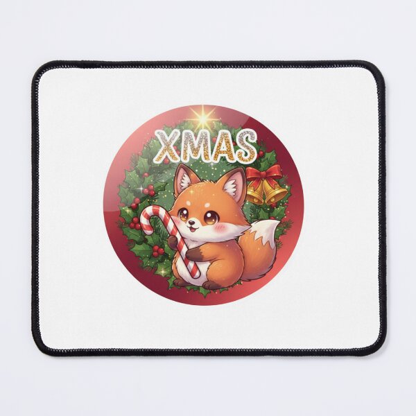 Item preview, Xmas Chibi Fox Candy Emblem – Sweet Festive Badge Sticker designed and sold by Imaginarium of Chaos falcon88 .
