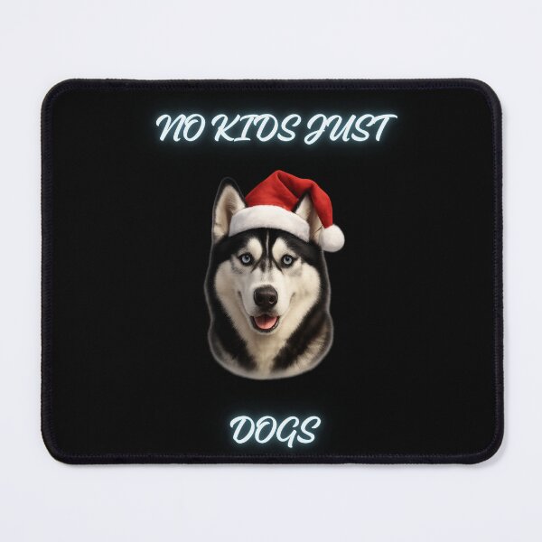 Item preview, Blue-Eyed Husky Christmas T-Shirt – “No Kids Just Dogs” Funny Winter Dog Lover Tee designed and sold by TheTrueNest – style that’s truly yours..