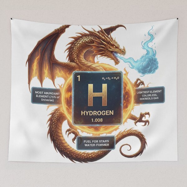 Item preview, Hydrogen periodic table dragon designed and sold by lucienchip.