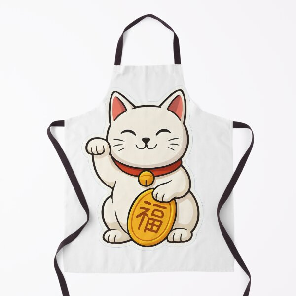 Item preview, White happy cat with a red collar designed and sold by Adriiian Shop.