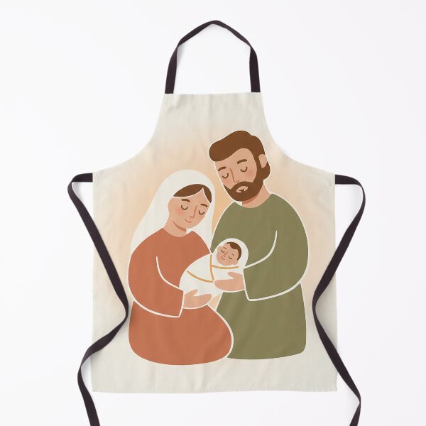 Artikelvorschau, Minimalistische, moderne Weihnachtsgeschichte – Warme, erdige Illustration der Heiligen Familie entworfen und verkauft von Iras-Art-Corner.
