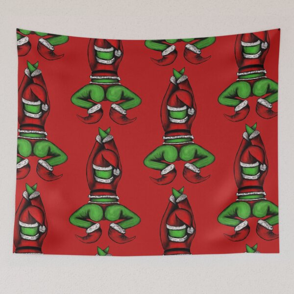 Item preview, Bad Green Santa dancing designed and sold by ConfuzRandomly.