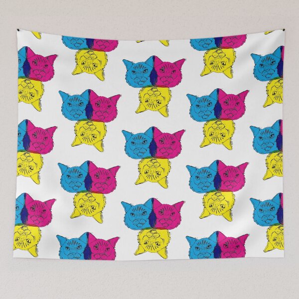 Item preview, glitchy cmyk cats designed and sold by crestfallenmermaid.