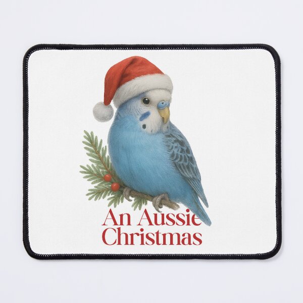 Item preview, Aussie Christmas Budgie – Realistic Parakeet Holiday Art designed and sold by SVALANART.