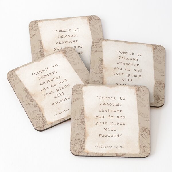 Item preview, Commit to Jehovah - Proverbs 16:3. Vintage Scripture Print designed and sold by Annie & Petal Prints.