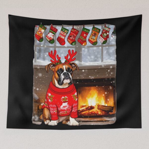 Item preview, boxer dog christmas designed and sold by Uglyandcute.
