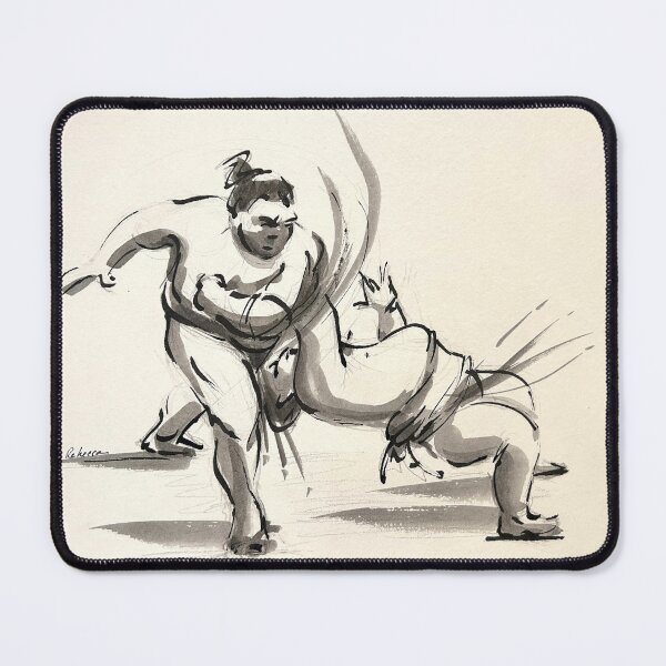 Item preview, Sumo #26 - Sumo wrestlers ink wash painting on paper designed and sold by Rebecca Rees.