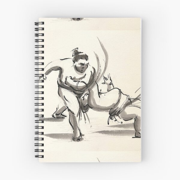 Item preview, Sumo #26 - Sumo wrestlers ink wash painting on paper designed and sold by Rebecca Rees.