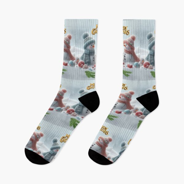 Item preview, Merry Christmas from snowmen wearing hats and scarves against the backdrop of the sky  designed and sold by JaroDesign2023.