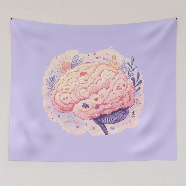 Item preview, Healing Mind — Cute Pastel Brain Illustration | Soft Mental Health Aesthetic Art designed and sold by PureBrain.