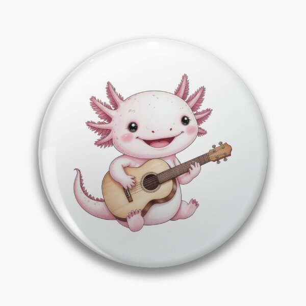 Item preview, Cute Axolotl playing acoustic guitar designed and sold by Dragonstein.