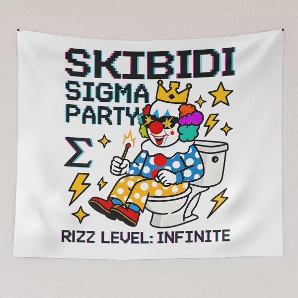 Item preview, Sigma Skibidi Party Clown on Throne designed and sold by AnnDesignStudio.