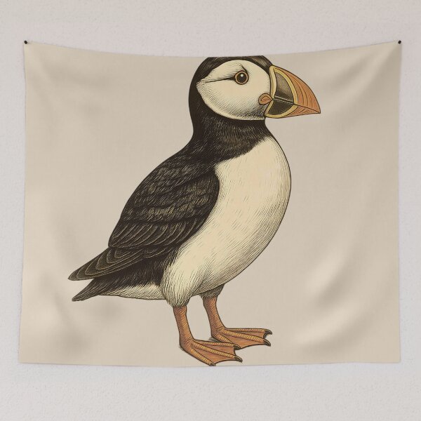 Item preview, Vintage Atlantic Puffin Illustration Sticker – Coastal Wildlife Art designed and sold by opidium.