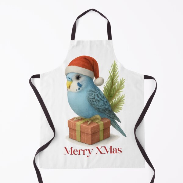 Item preview, Christmas Gift Budgie – Merry XMas Realistic Parakeet Design designed and sold by SVALANART.