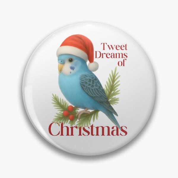 Item preview, Tweet Dreams of Christmas – Cute Holiday Budgie Wordplay Art designed and sold by SVALANART.