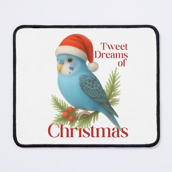 Item preview, Tweet Dreams of Christmas – Cute Holiday Budgie Wordplay Art designed and sold by SVALANART.