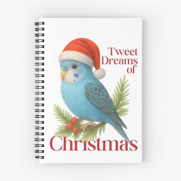 Item preview, Tweet Dreams of Christmas – Cute Holiday Budgie Wordplay Art designed and sold by SVALANART.