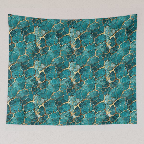 Item preview, Turquoise & Gold Marble – Luxury Agate Stone Texture designed and sold by NSB-Design.