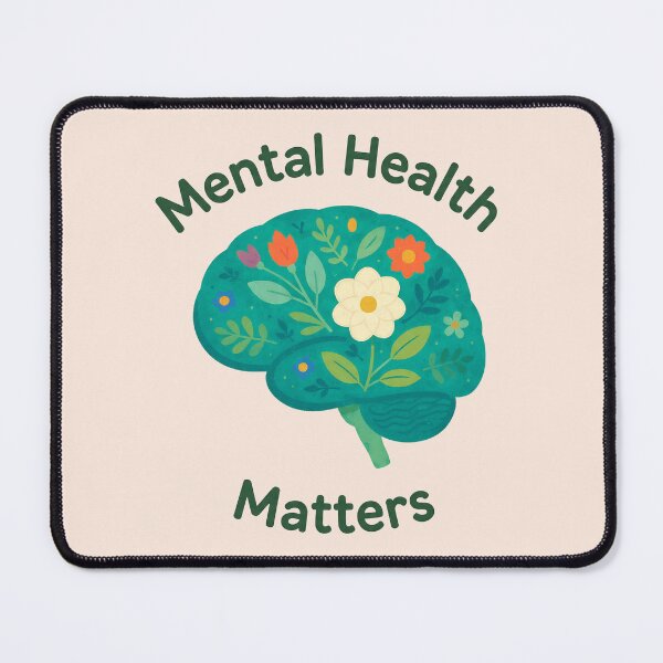 Item preview, Mental Health Matters — Botanical Brain Illustration | Positive Reminder & Wellness Art designed and sold by PureBrain.
