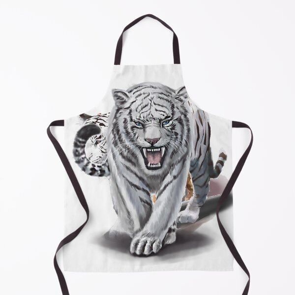 Item preview, White Tiger Watercolor Art - Majestic Snow Tiger Painting - Wildlife Big Cat Illustration designed and sold by leen12 Art Designs Prints.
