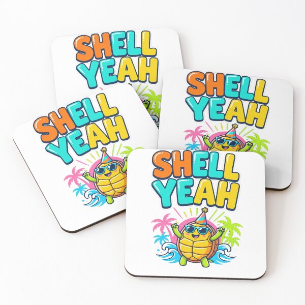 Item preview, Shell Yeah Fun Beachy Turtle Celebration Pun designed and sold by Quillway.