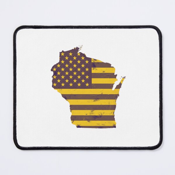 Item preview, Wisconsin USA Flag Silhouette – Stars and Stripes State Outline designed and sold by Paper Drip.