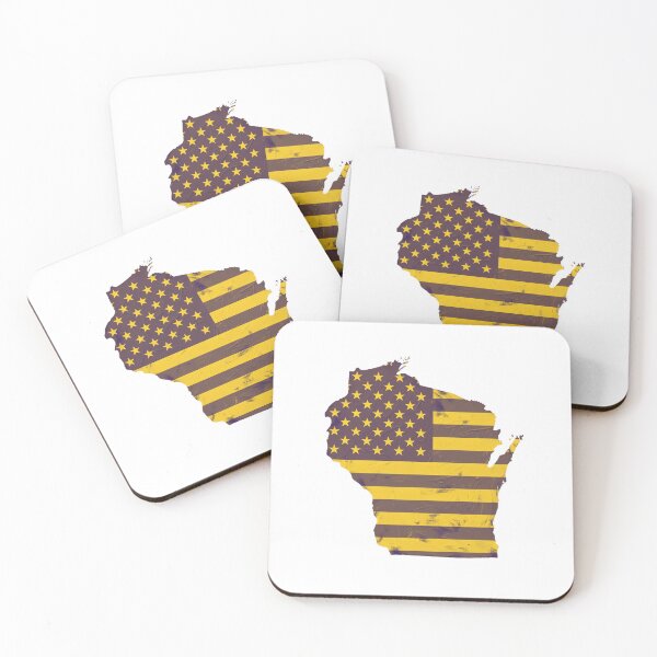 Item preview, Wisconsin USA Flag Silhouette – Stars and Stripes State Outline designed and sold by Paper Drip.