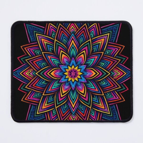 Item preview, Neon Psychedelic Mandala Flower designed and sold by treszure-chest.