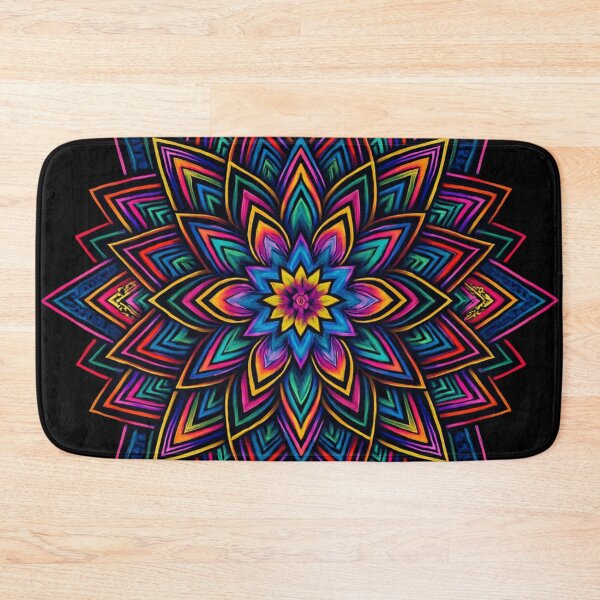 Item preview, Neon Psychedelic Mandala Flower designed and sold by treszure-chest.
