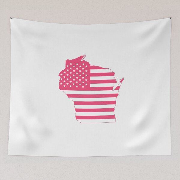 Item preview, Wisconsin USA Flag Silhouette – Stars and Stripes State Outline designed and sold by Paper Drip.