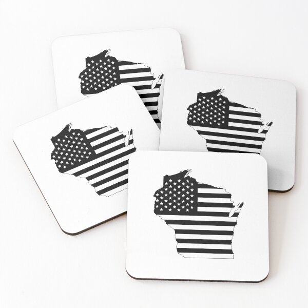 Item preview, Wisconsin USA Flag Silhouette – Stars and Stripes State Outline designed and sold by Paper Drip.