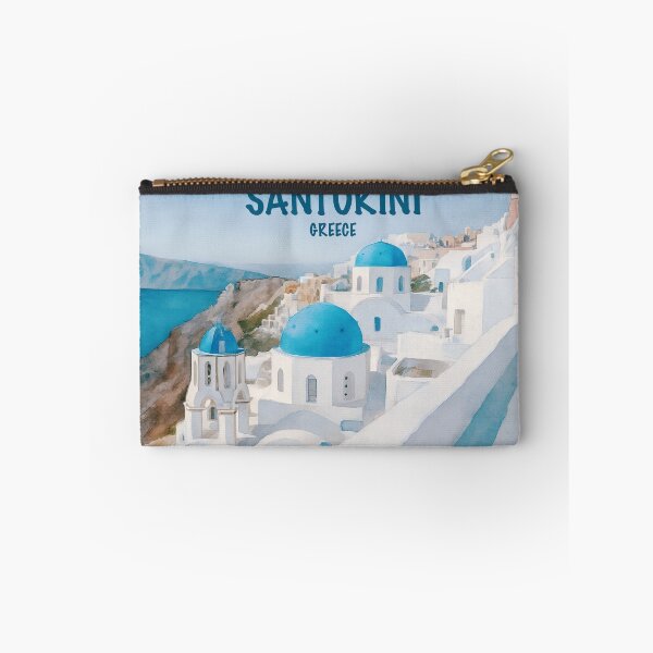 Item preview, Santorini, Greece, with iconic blue-domed churches and whitewashed buildings designed and sold by Sasas Design.