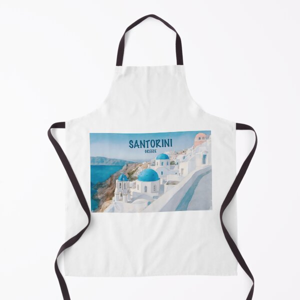 Item preview, Santorini, Greece, with iconic blue-domed churches and whitewashed buildings designed and sold by Sasas Design.
