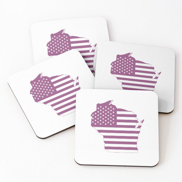 Item preview, Wisconsin USA Flag Silhouette – Stars and Stripes State Outline designed and sold by Paper Drip.