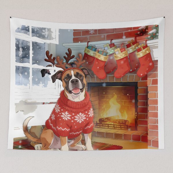 Item preview, boxer dog christmas designed and sold by Uglyandcute.